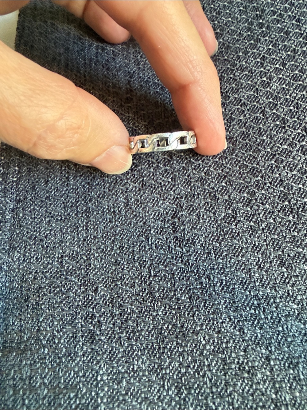 Link Chain Sterling Silver Band Ring - Picture 4 of 5